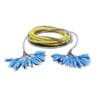 multi fiber patch cables32 cores single mode, fanout with colored fiber pigtails 0.9mm g652d pvc 8m, sc upc connectors, with spriral tube protection