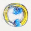 multi fiber patch cables32 cores single mode, fanout with colored fiber pigtails 0.9mm g652d pvc 8m, sc upc connectors, with spriral tube protection
