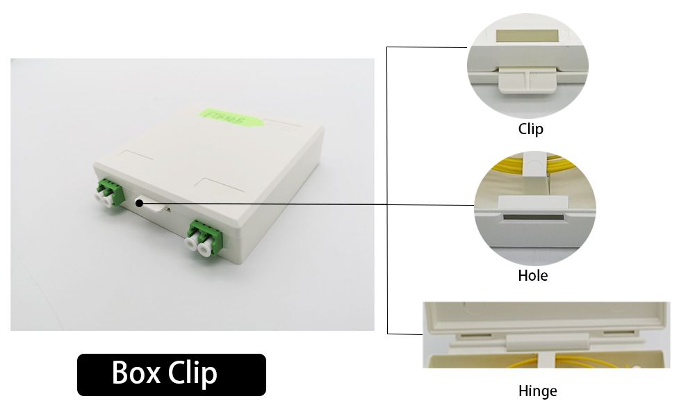 ftth roseta de fibra optica box 2 cores,up down open, white, indoor wall mounting
