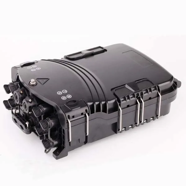 outdoor white plastic fiber optical splitter box, uncut port cable go through the box without cutting, black, ip65