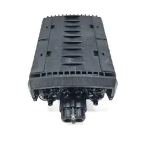 ip68 outdoor pole mount 8 port ftth splitter box for 1x8 passive splitter steel tube, with splice tray for splicing and splitting, 2 uncut cable ports