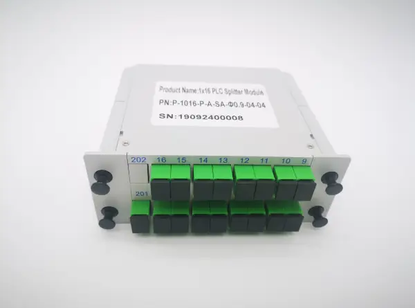 lgx splitter plc 1x16, with in and number mark, with blockless splitter internal, sc couplers,screwlock cover, gray color