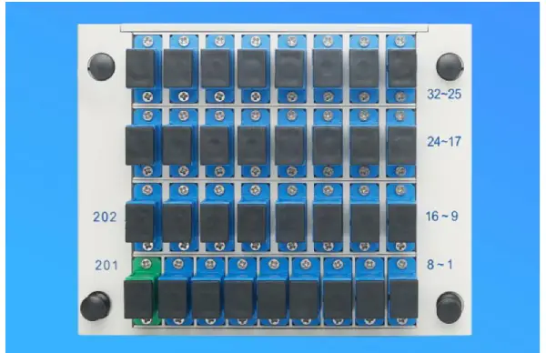 fttp 1 32 splitter for optical passive network, sc/upc connectors, with 4 ways 8 sc adapters