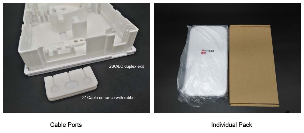 large size 4 cores terminal box fiber optic 2 port, sc or lc duplex adpater or fiber pigtails