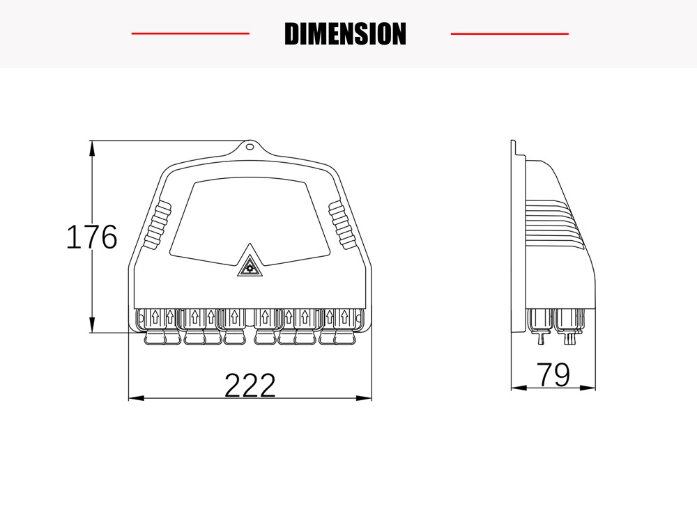 ip65 waterproof outdoor fiber distribution box for ftth fiber drop cable, 10 mini sc adapter ports fro 1x9 splitter with unbalanced split ratio.