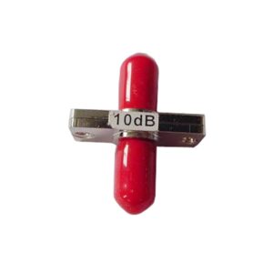 din optical attenuator, female to female, red protection dust cap,10db,rectanglular, multimode fiber attenuation