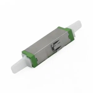 r&m brand e2000 adapter steel housing & clip, single mode fiber 9/125um apc green, simplex, white cap, 10pcs/box