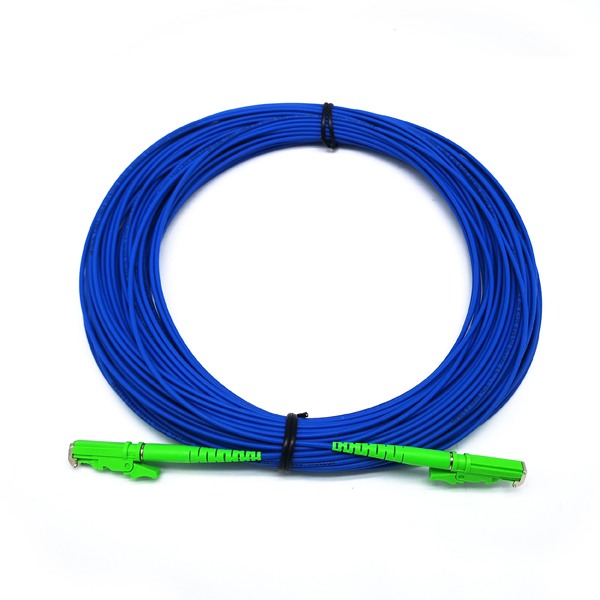 blue e2000 apc patch cord 30m, indoor armored cable g.657a1 2.0mm simplex core sm 9/125um