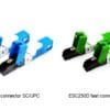 esc250d fast connector sc field installable for ftth drop cable 2*1.6mm, 2*3.0mm flat drop cable, 52mm, individual pack