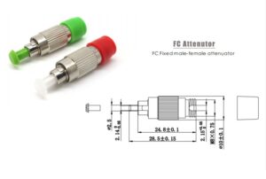 fc attenuator, apc green, 5db, 1310nm, 1550nm single mode fiber,1pc/bag