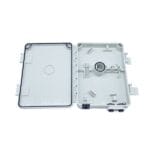 1in 2 out mini ftth fiber access terminal box, 2sc adapters, 2 fiber sleeve slots, white, left right open
