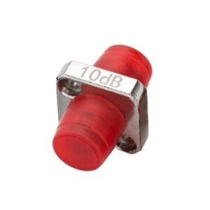 fc attenuator,5db, fixed square one piece body, zinc alloy, red protective dust cap