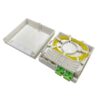 ftth mini 4 cores fiber optic terminal box, 4 sc adpater and pigtails, embeded wall design, splice tray for fiber sleeve,din rail mounting