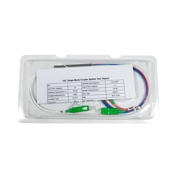 fbt optical fiber coupler 1×2 5%:95% single window 1310nm 9/125um g657a1 single mode