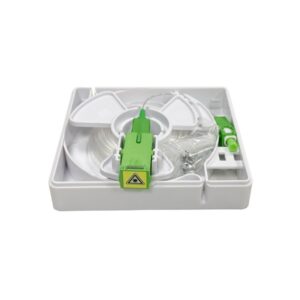 invisible fiber optic box outdoor indoor use, 40meter long with sc connectors 0.9mm 1.2mm single mode fiber.