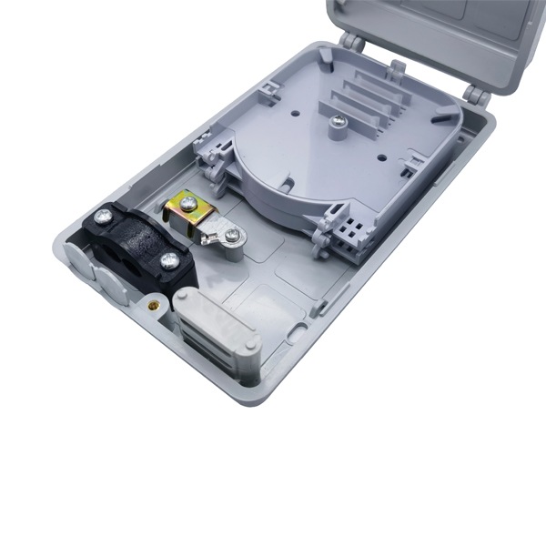 12 cores outdoor fiber optic termination box, 2 in cable diameter 16mm, 12 out pigtails 2.0mm with fixtures, gray