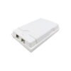 2 port plastic optical fiber outlet box with sc adapters and pigtails, white, wall mounted
