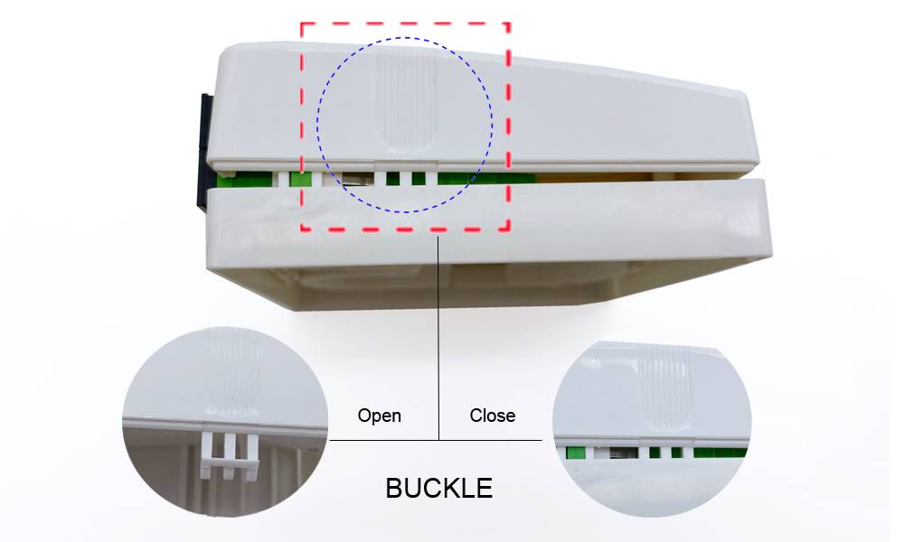 4 port plastic abs wall mount fiber termination enclosure for 4 sc pigtails, back cable entrance, white ul94v0