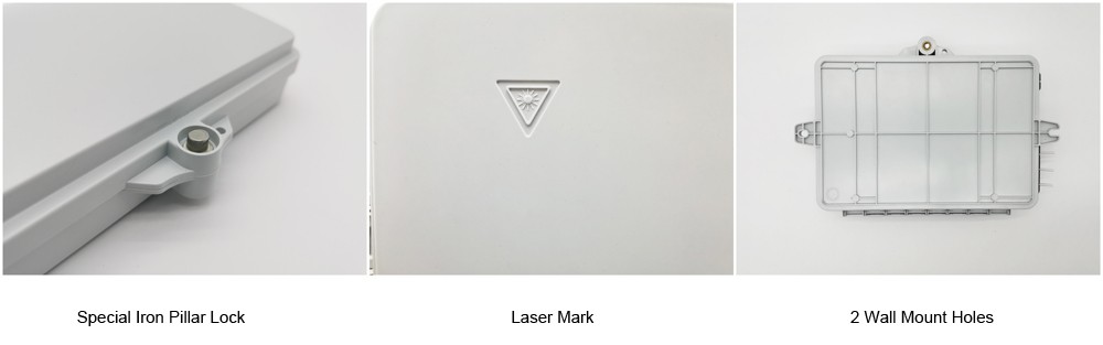 4 cores optical network fiber otb box, mid span cable, splice tray for mini splitter and fiber sleeve, 4 sc adapters, rubber sealing