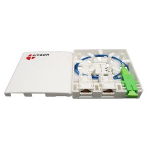 1 core fiber wall outlet, 2 rj45 modules for cat5e, cat6, indoor mounting on wall