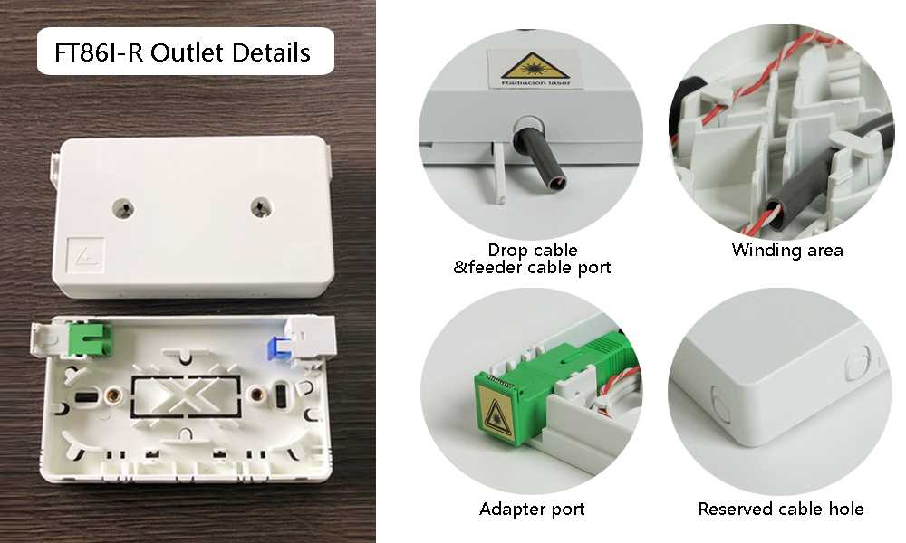 2 port fiber optic cable outlet, 2 screw fix from top to the bottom, rj45 module sc adapter
