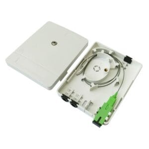 ftth optical wall outlet, 3 cable port with rubber seal, 2 sc adapters, 1 screw lock
