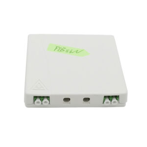 ftth outlet 2 port sc,front cable entrance and exit, indoor ip45 wall mounted, white plastic