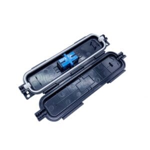 ftth connection box for drop cable protection, custom sc adapter, mechanical splicer or fiber sleeve, waterproof with rubber, 1in 2out