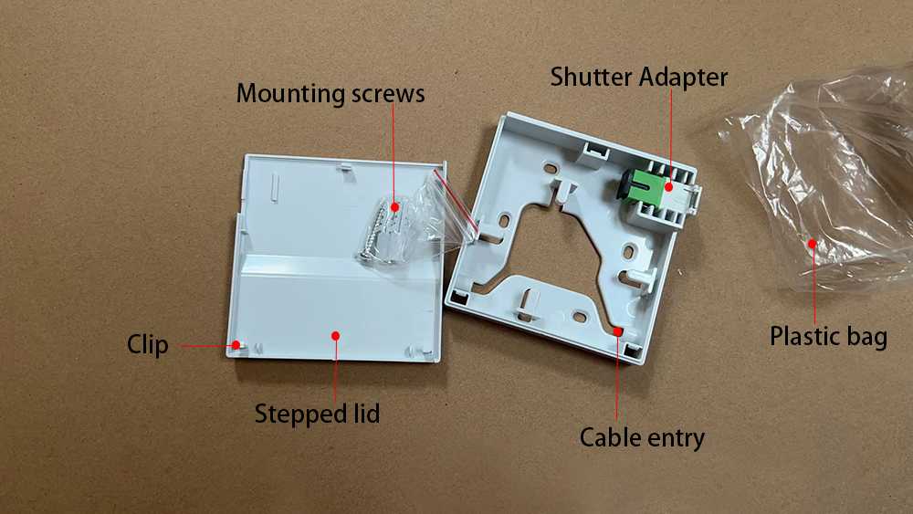 1 port sc ftth fiber termination box, cable go through the box strainghtly, embeded wall, gradient surfece design.