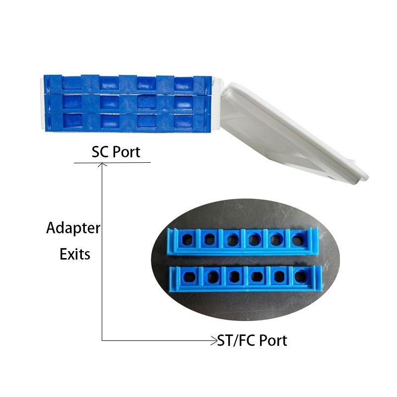12 cores bundy fiber connection box, cable gland 8 16mm, 8 adapter sc fc ports, with splice tray, white color