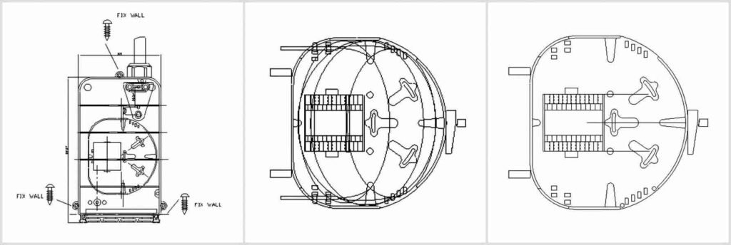 12 cores bundy fiber connection box, cable gland 8 16mm, 8 adapter sc fc ports, with splice tray, white color