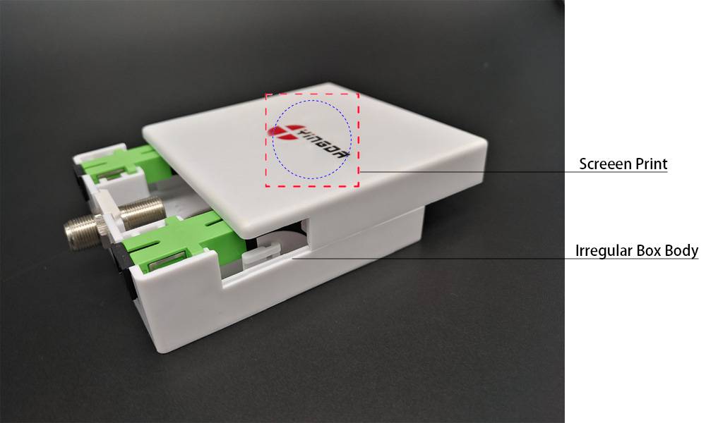ftth desktop optical termination outlet, 2sc connectors, 1 rf for catv application