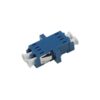 ftth lc to lc fiber adapter duplex upc blue, sc footprint welding body, with flange and metal clip, white dust caps