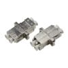 fttx ftth adapter lc to lc metal housing, duplex coupling, silver with mounting ears, zinc alloy