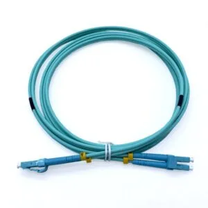 10g om3 fiber optic patch cord lc lc 3mm 1 mt duplex 50/125um lszh, 1pc/bag, 500pcs/carton, custom logo