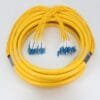 12 cores fiber breakout cable lc upc lc upc connectors both sides 30cm 2.0mm, single mode smf yellow