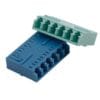 6 way os1 fiber adapter lc lc apc, sm apc green, flangeless for high density data center
