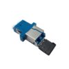 shutter adapter lc upc simplex single mode ,with metal cover, blue, 1.25mm ceramic ferrule, with flange, 50pcs/box