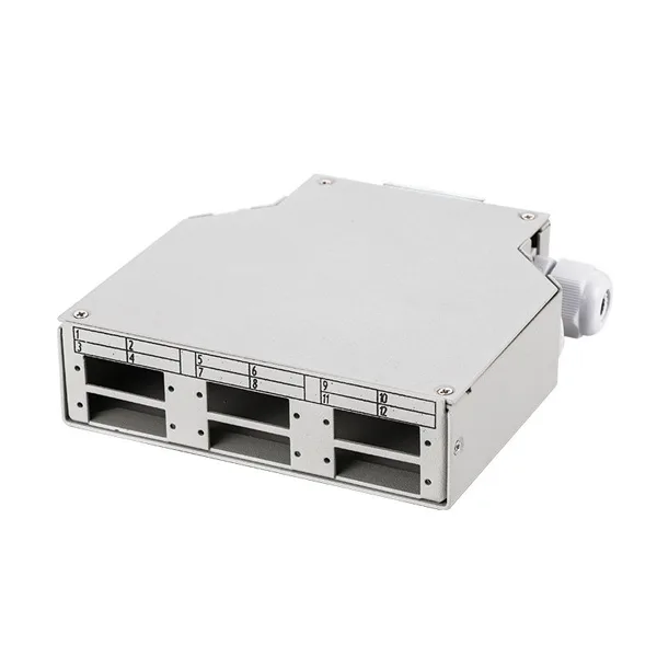 35mm din rail fibre termination box 6 sc duplex port, 12 fiber splice box metal