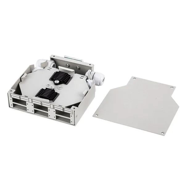 35mm din rail fibre termination box 6 sc duplex port, 12 fiber splice box metal