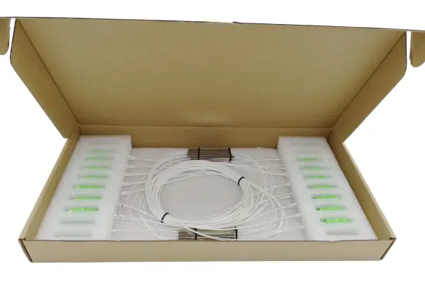 ftth lc fiber splitter optical plc1×2 sc apc single mode 900um white hytel tube 60*7*4mm steel tube, 1meter