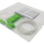 passive fiber splitter 1×8 sc apc single mode g657a1 fiber, smf cable 900um os1 white 1m