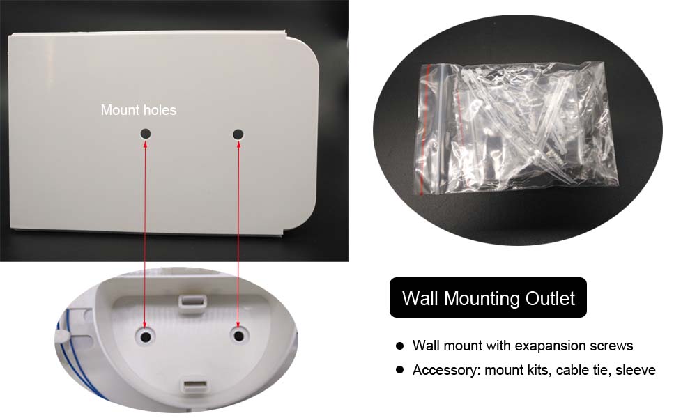large size 4 cores terminal box fiber optic 2 port, sc or lc duplex adpater or fiber pigtails