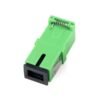 sc shutter adapter with yellow laser mark, simplex single mode, without flange, metal clip, green