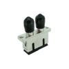metal fiber st to sc adapter, duplex, female to female adapter, st yellow caps, sc blue cover
