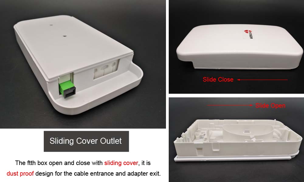 large size 4 cores terminal box fiber optic 2 port, sc or lc duplex adpater or fiber pigtails