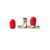 duplex rectangle st fiber adapter, zinc alloy, red protective dust caps, il