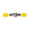 st st adapter, simplex, female to female, zinc alloy, yellow dust cap, sm&mm