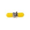 st st adapter, simplex, female to female, zinc alloy, yellow dust cap, sm&mm