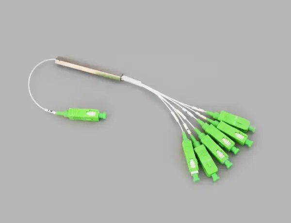1x6 gpon fiber splitter optical passive mini plc steel tube, output colored pigtails sc apc
